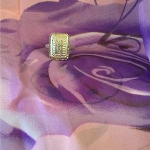Vintage sterling silver and real diamond cocktail ring